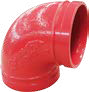 Kolano rowkowane krótkie 90° model 90S